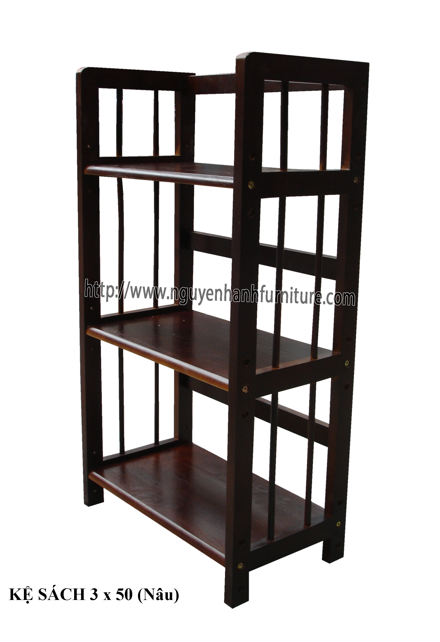 Name product: Triple storey Adjustable Bookshelf 50 (Brown) - Dimensions: 50 x 28 x 90 (H) - Description: Wood natural rubber